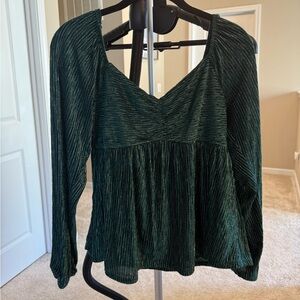 Velvet Green Blouse